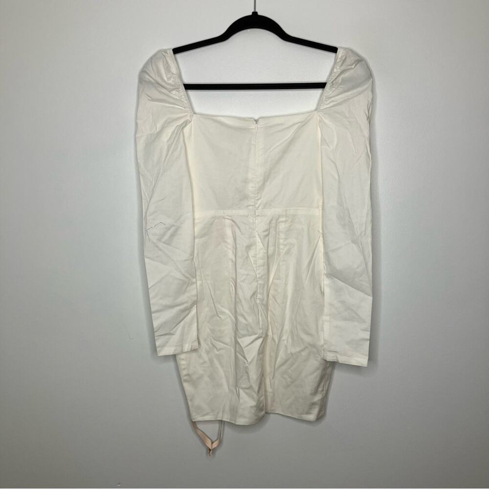 NWT OH POLLY Corset Long Sleeve Mini Dress Hook Eye Underwire White 0 - Picture 3 of 6